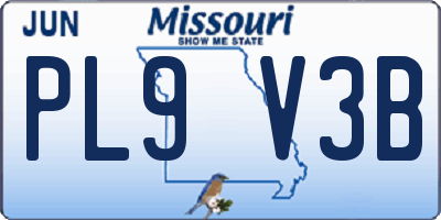 MO license plate PL9V3B