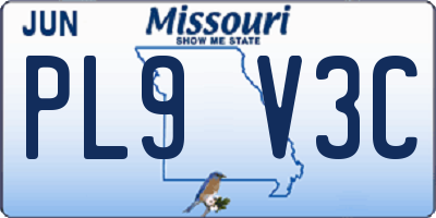 MO license plate PL9V3C