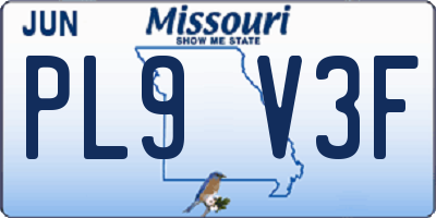 MO license plate PL9V3F