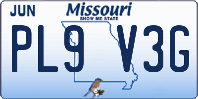 MO license plate PL9V3G