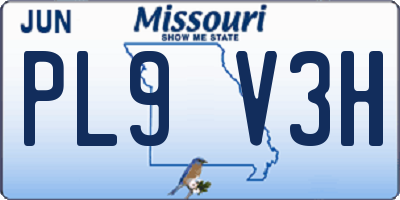 MO license plate PL9V3H