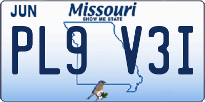 MO license plate PL9V3I