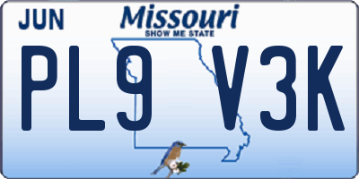 MO license plate PL9V3K