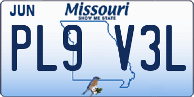 MO license plate PL9V3L