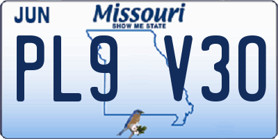 MO license plate PL9V3O