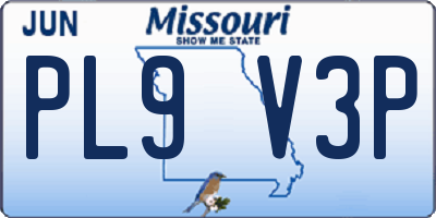 MO license plate PL9V3P