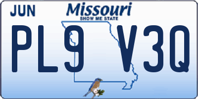 MO license plate PL9V3Q