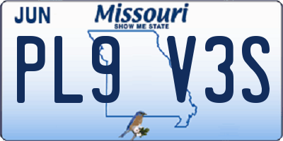 MO license plate PL9V3S