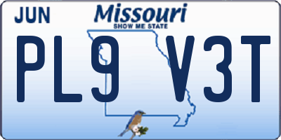 MO license plate PL9V3T