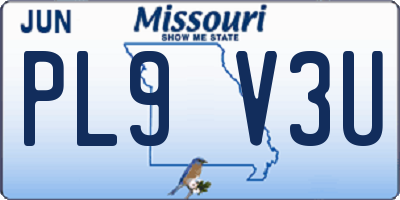 MO license plate PL9V3U