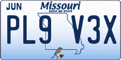 MO license plate PL9V3X