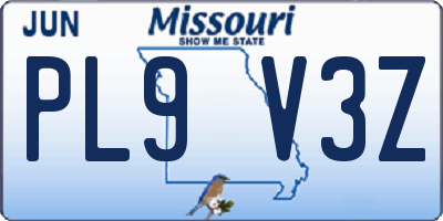 MO license plate PL9V3Z