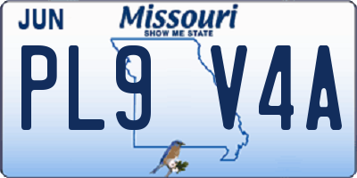 MO license plate PL9V4A