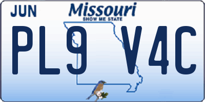MO license plate PL9V4C