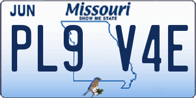 MO license plate PL9V4E
