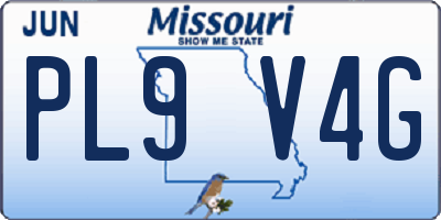 MO license plate PL9V4G
