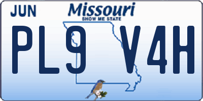 MO license plate PL9V4H