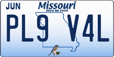 MO license plate PL9V4L