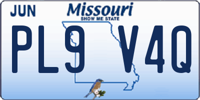 MO license plate PL9V4Q