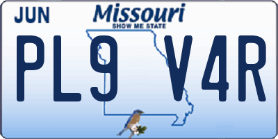 MO license plate PL9V4R