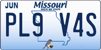 MO license plate PL9V4S
