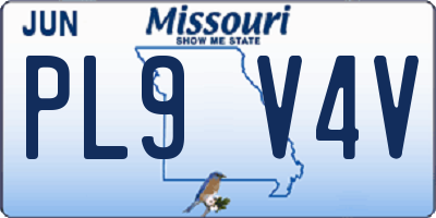 MO license plate PL9V4V