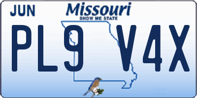 MO license plate PL9V4X