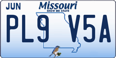 MO license plate PL9V5A
