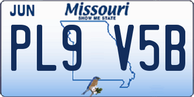 MO license plate PL9V5B