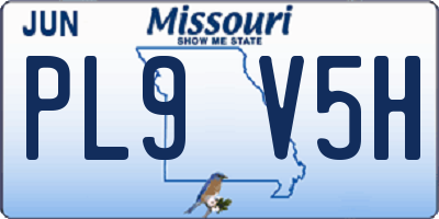 MO license plate PL9V5H