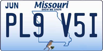 MO license plate PL9V5I