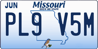 MO license plate PL9V5M
