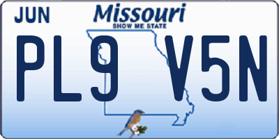 MO license plate PL9V5N