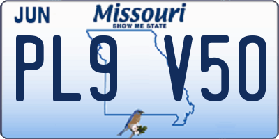 MO license plate PL9V5O