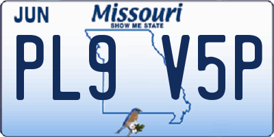 MO license plate PL9V5P