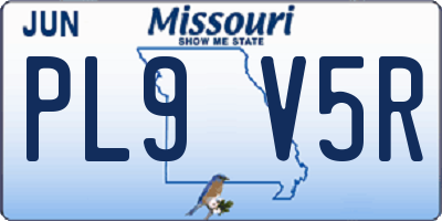 MO license plate PL9V5R