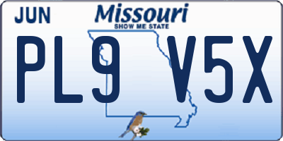 MO license plate PL9V5X