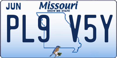 MO license plate PL9V5Y
