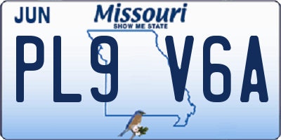 MO license plate PL9V6A