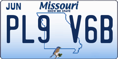MO license plate PL9V6B