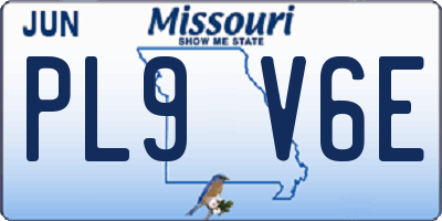 MO license plate PL9V6E