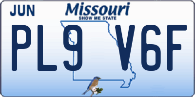 MO license plate PL9V6F