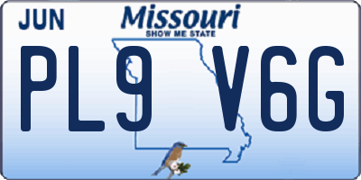MO license plate PL9V6G
