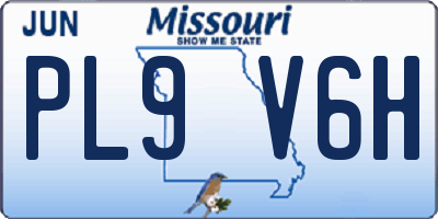 MO license plate PL9V6H