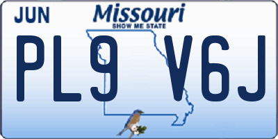MO license plate PL9V6J