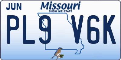 MO license plate PL9V6K