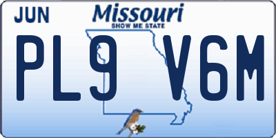 MO license plate PL9V6M