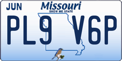 MO license plate PL9V6P