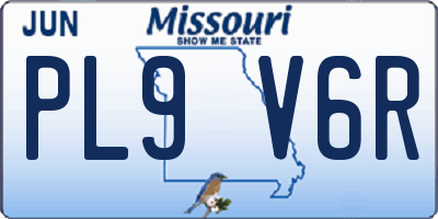 MO license plate PL9V6R