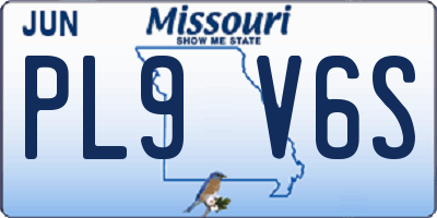 MO license plate PL9V6S